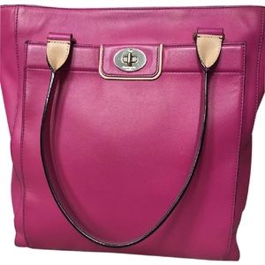 Hampton road Davis pink leather tote
